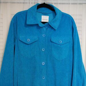 Women's Avec Les Filles Blue Button Up Shirt/Jacket